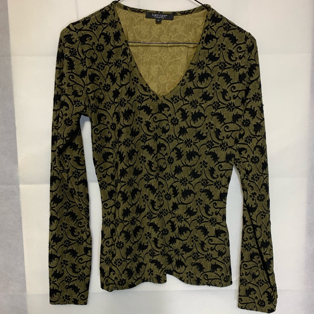 Medium Size -Shimmering Gold-Green (olive) Top